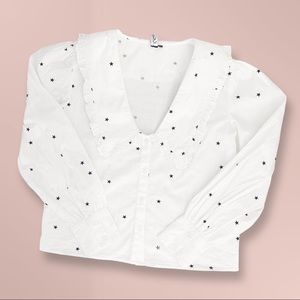 Star Print Peter Pan Collar Shirt